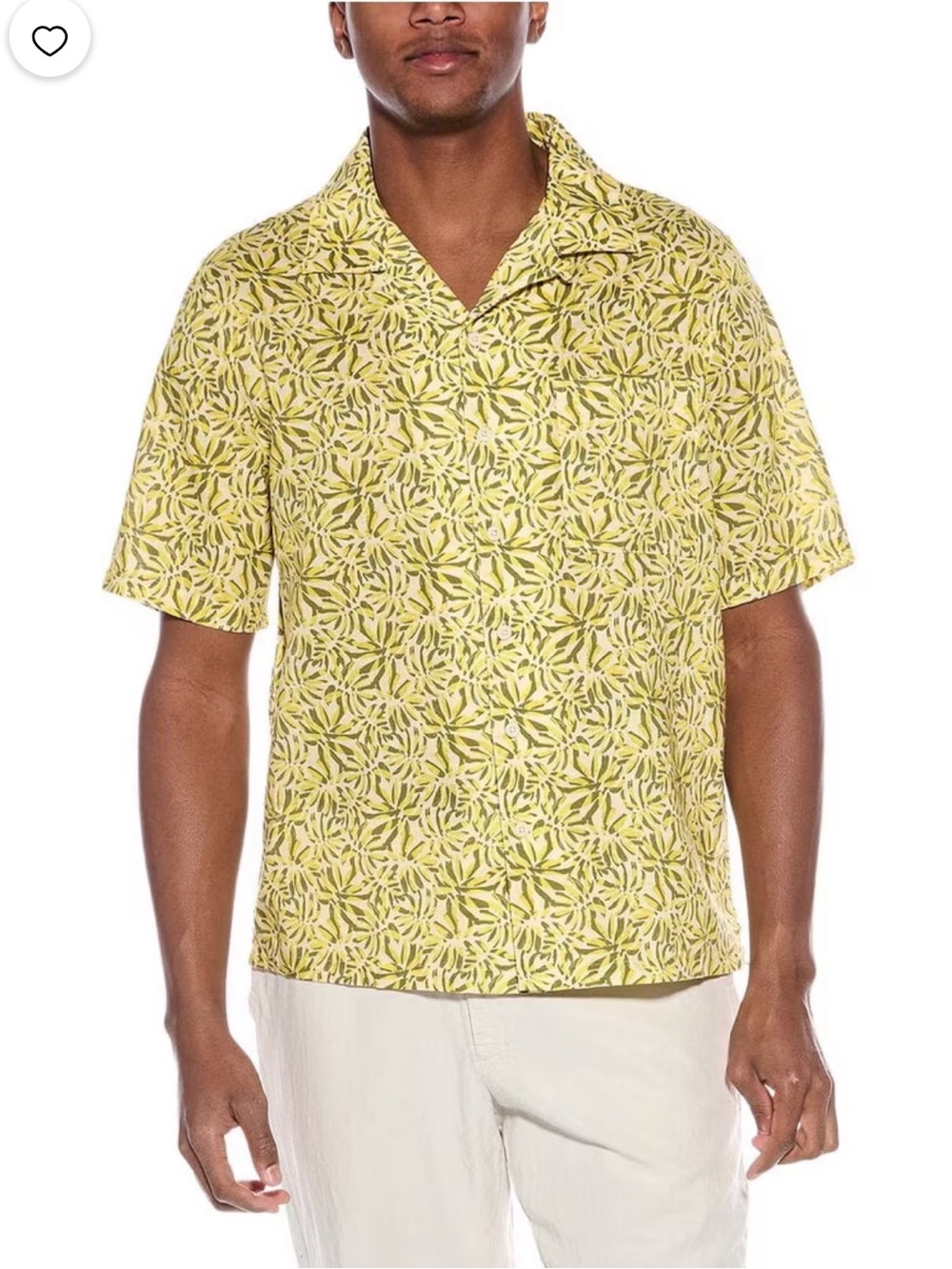 Onia Air Linen Convertible Vacation Shirt Ratti Painted Palm Cream Multi S NWT